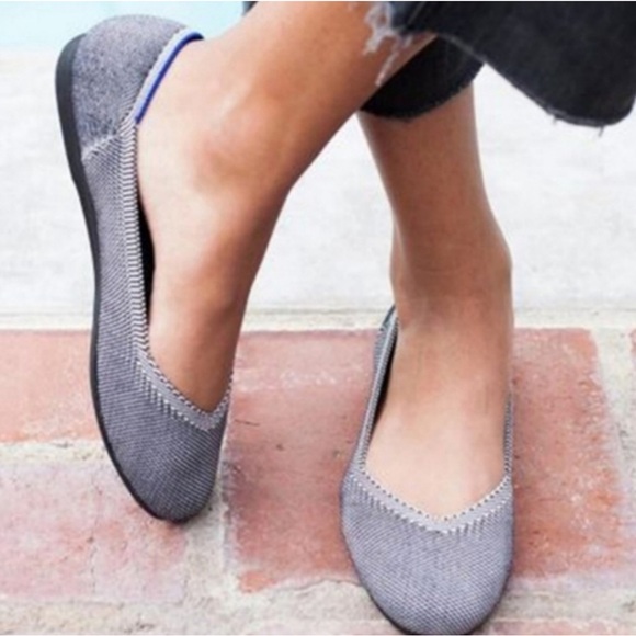 Rothy’s Grey Birdseye Ballet Flats Women’s Slip On Shoes Capsule Gray New - Picture 2 of 6